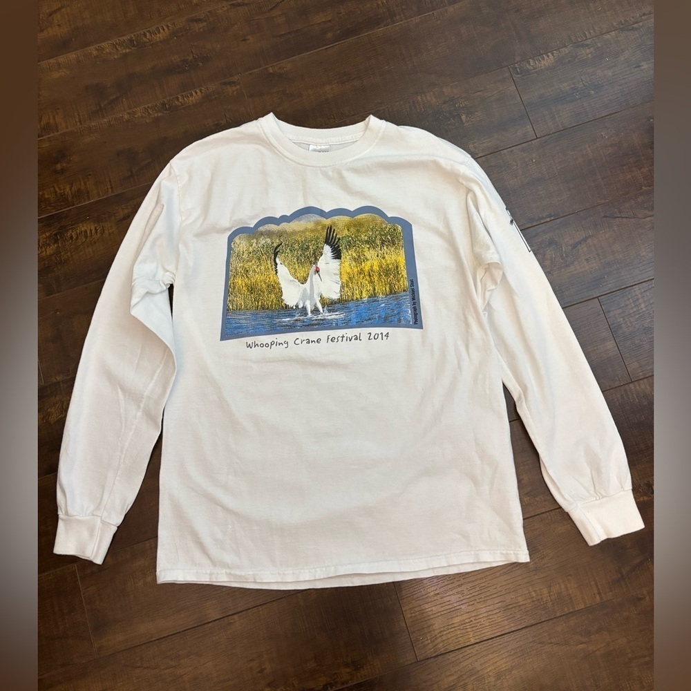 Whooping Crane Festival 2014 T-Shirt Size M Used - Picture 2 of 10